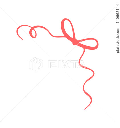 Curly red coquette wedding bow sketch. Cute girly ribbon knot as romantic ornament and simple background accent. Hand drawn bow frame idea for invite and card decoration with white space whimsical Curly red coquette wedding bow sketch. Cute girly ribbon knot as romantic ornament and simple background accent. Hand drawn bow frame idea for invite and card decoration with white space whimsical 140668144