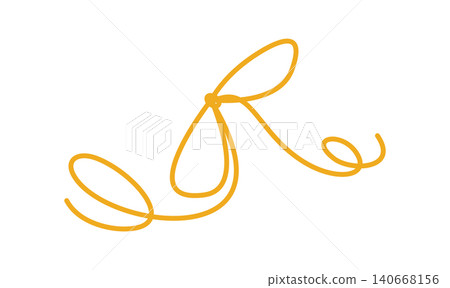 Whimsical hand drawn wedding bow motif. Cute romantic ribbon knot as wavy doodle line decor. Simple love symbol for vintage card or invite decoration, elegant coquette border for wedding day Whimsical hand drawn wedding bow motif. Cute romantic ribbon knot as wavy doodle line decor. Simple love symbol for vintage card or invite decoration, elegant coquette border for wedding day 140668156