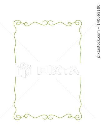 Romantic coquette hand drawn wedding frame. Wavy rectangle border as cute floral ornament and simple invite decor. Minimal green frame for card or social media background, romantic party or valentine Romantic coquette hand drawn wedding frame. Wavy rectangle border as cute floral ornament and simple invite decor. Minimal green frame for card or social media background, romantic party or valentine 140668180