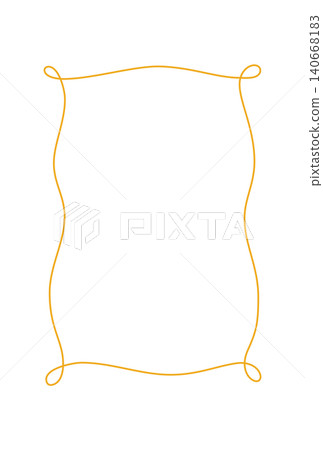Curly coquette border on white background. Romantic minimal frame with whimsical cute line sketch. Rectangular vertical frame as simple decorative element for invite card or template and light poster 140668183