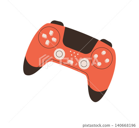 Modern flat gamepad joystick icon in red and black. Controller device as essential gadget for video game player. Pad design with y2k style, perfect for videogame technology or digital entertainment Modern flat gamepad joystick icon in red and black. Controller device as essential gadget for video game player. Pad design with y2k style, perfect for videogame technology or digital entertainment 140668196