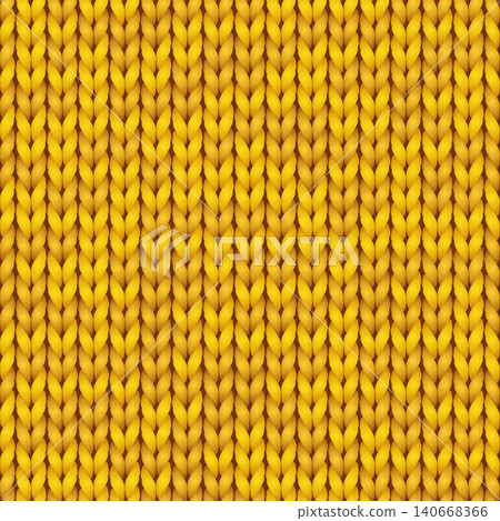 Knitting vector pattern. Knitted realistic seamless background of yellow color. Vector knit texture for wallpapers and backgrounds. Knitting vector pattern. Knitted realistic seamless background of yellow color. Vector knit texture for wallpapers and backgrounds. 140668366