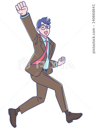 一位年輕的商人欣喜若狂 一位年輕的商人欣喜若狂 140668641
