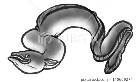 Eel illustration (sumi-e style) Eel illustration (sumi-e style) 140669274