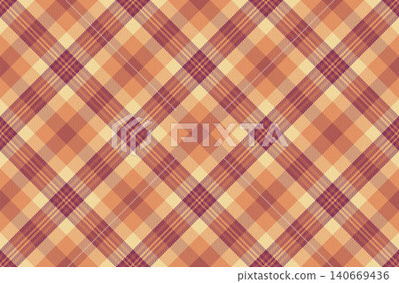 Warm, autumnal tartan pattern with blended hues. Ideal for textile designs, backgrounds, and creative projects. Creates a cozy, rustic feel. 140669436