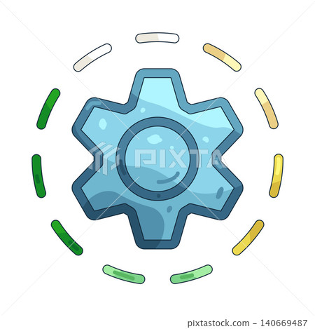 Illustration of gear with a circular loading 140669487