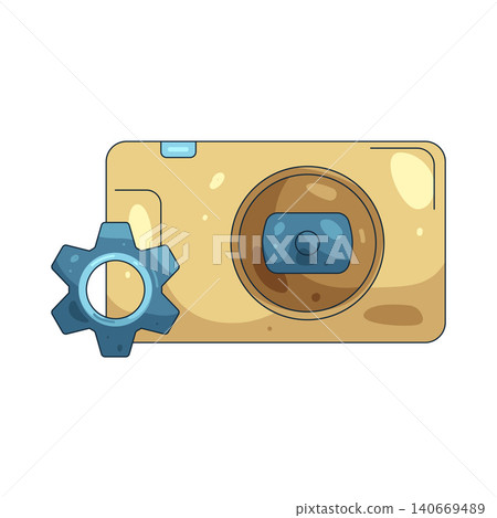 Illustration of gear with a camera 140669489
