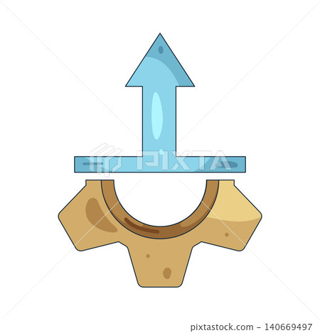 Illustration of gear with an upload arrow Illustration of gear with an upload arrow 140669497