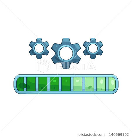 Illustration of loading bar with gears Illustration of loading bar with gears 140669502