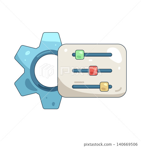 Illustration of gear with sliders Illustration of gear with sliders 140669506