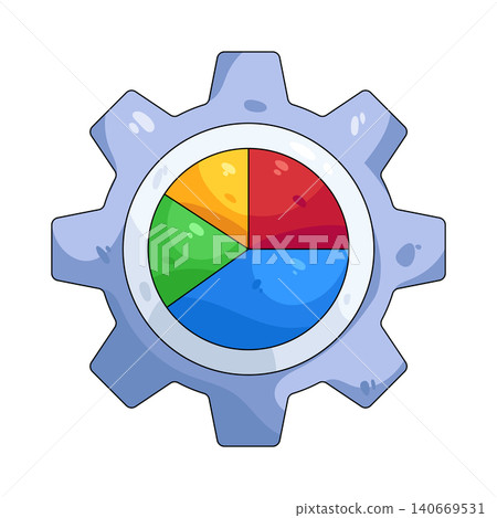 Illustration of pie chart setting Illustration of pie chart setting 140669531