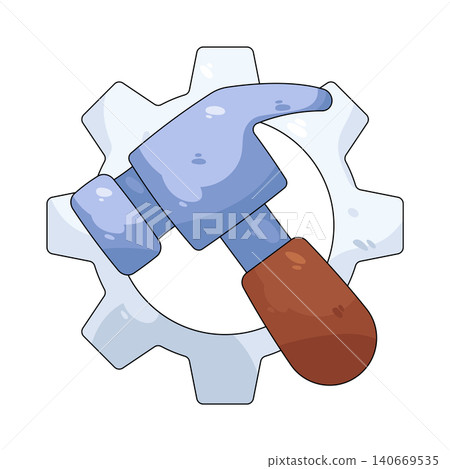 Illustration of hammer setting Illustration of hammer setting 140669535