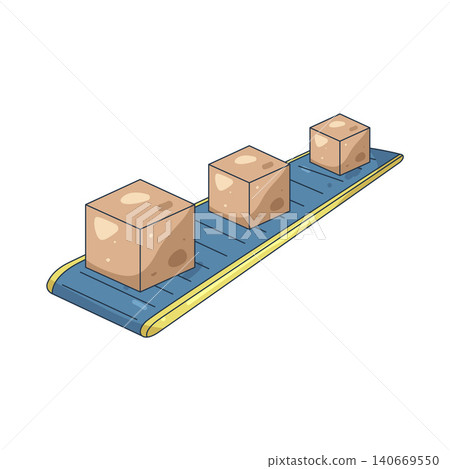 Illustration of cube with a conveyor belt Illustration of cube with a conveyor belt 140669550
