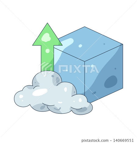 Illustration of cube with a cloud upload arrow Illustration of cube with a cloud upload arrow 140669551