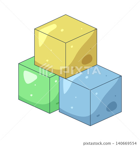 Illustration of Stacked cubes 140669554
