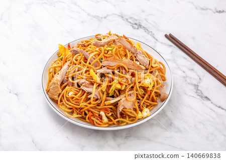 duck Leg and Egg Fried Noodles - Rich Chinese Stir Fried Noodle Bowl duck Leg and Egg Fried Noodles - Rich Chinese Stir Fried Noodle Bowl 140669838