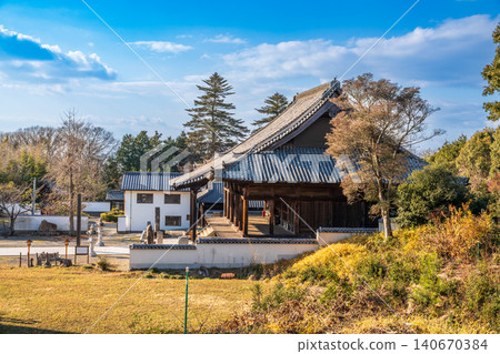 岡山縣瀨戶內市備前市，本大師巡禮48座寺廟之一的大島寺，初冬陽光明媚的景象（第一部分） 140670384
