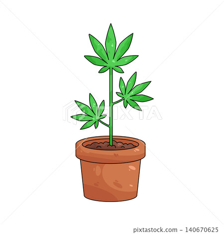 Illustration of cannabis plant Illustration of cannabis plant 140670625