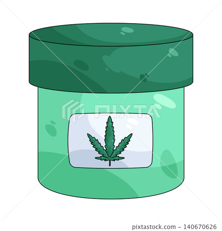 Illustration of CBD jar Illustration of CBD jar 140670626