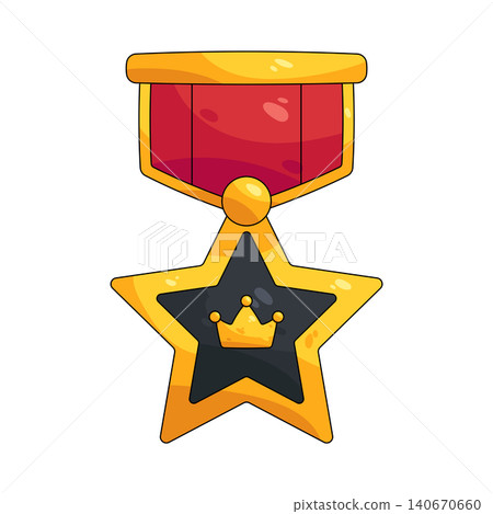 Illustration of golden star award medal Illustration of golden star award medal 140670660