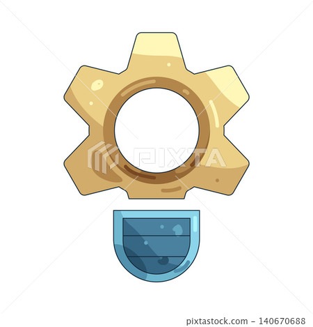 Illustration of gear with a light bulb Illustration of gear with a light bulb 140670688