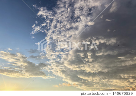 Blue Sky With Storm Clouds And Mammatus Formation Blue Sky With Storm Clouds And Mammatus Formation 140670829