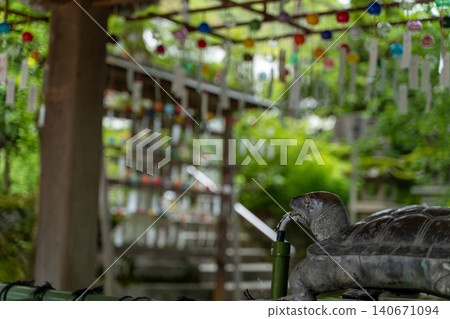 Matsuo Taisha Shrine, wind chimes at the purification fountain 140671094