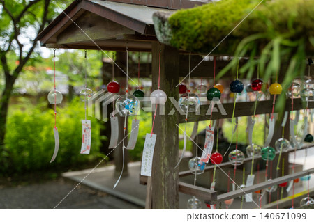 Matsuo Taisha Shrine, wind chimes at the purification fountain Matsuo Taisha Shrine, wind chimes at the purification fountain 140671099