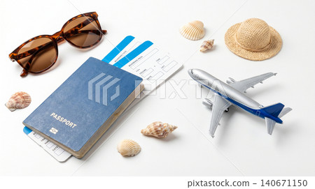 Travel essentials with passport flight tickets sunglasses and toy airplane passport airplane sunglasses seashells vacation planning adventure boarding departure destination business Travel essentials with passport flight tickets sunglasses and toy airplane passport airplane sunglasses seashells vacation planning adventure boarding departure destination business 140671150