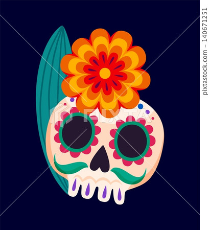 Mexican ethnic font type cartoon letter B. Mexico folk alphabet letter, Hispanic national type isolated vector font symbol. Mexican ethnic kids ABC sign or element with sugar skull and marigold flower Mexican ethnic font type cartoon letter B. Mexico folk alphabet letter, Hispanic national type isolated vector font symbol. Mexican ethnic kids ABC sign or element with sugar skull and marigold flower 140671251