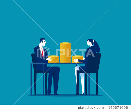 Financial stability. Seated business stacking gold coins in their hands Financial stability. Seated business stacking gold coins in their hands 140671696