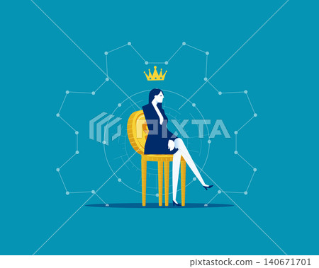 Investment. Successful business person sit on money chairs Investment. Successful business person sit on money chairs 140671701