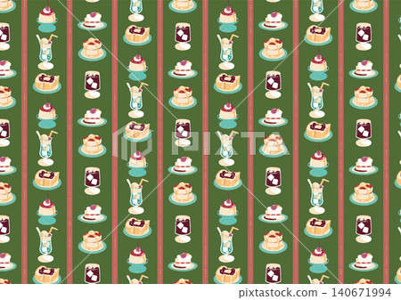 Green and pink retro cafe sweets striped background Green and pink retro cafe sweets striped background 140671994