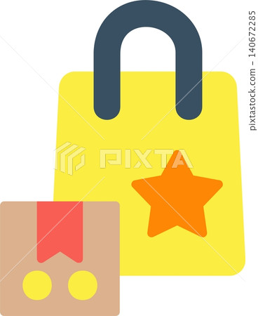 Shopping Bag Flat Vector Icon Design 140672285