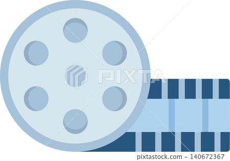 Film Reel Flat Vector Icon Design 140672367
