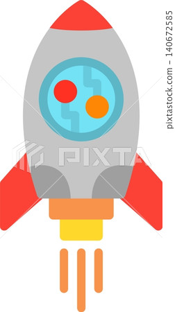 Rocket Flat Vector Icon Design 140672585