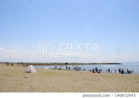 Beach, camping, summer, Kasai Rinkai Park Beach, camping, summer, Kasai Rinkai Park 140672643