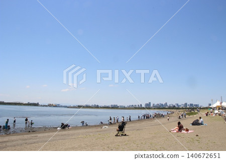 海灘、露營、夏季、葛西臨海公園 140672651