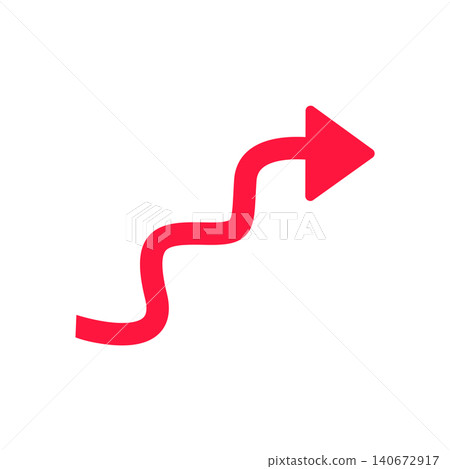 Simple serpentine arrow icon (red) Simple serpentine arrow icon (red) 140672917
