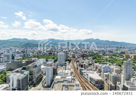 從JR札幌車站週邊（札幌車站西側）看到的札幌街景 140672931