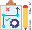Strategy Flat Vector Icon Design 140673323