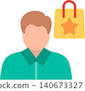 Customer Flat Vector Icon Design 140673327