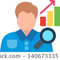 Business Analyst Flat Vector Icon Design 140673335