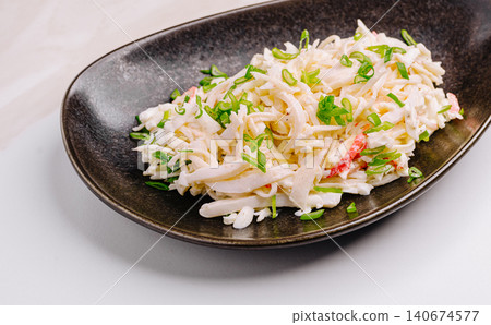 Coleslaw salad with mayonnaise and green onions 140674577