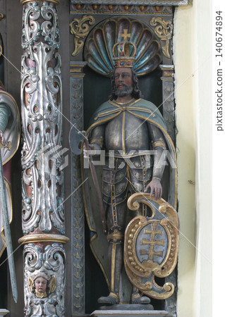 Saint Ladislaus statue at the altar in the church of Saint Catherine of Alexandria in Krapina, Croatia Saint Ladislaus statue at the altar in the church of Saint Catherine of Alexandria in Krapina, Croatia 140674894