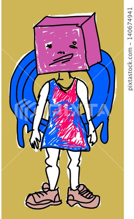 Abstract Character Pink Box Hidden Identity Social Media Concept 140674941