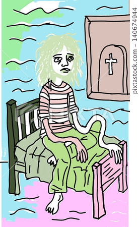 Distorted Bedroom Insomnia Anxiety Concept Illustration Health Portals Distorted Bedroom Insomnia Anxiety Concept Illustration Health Portals 140674944