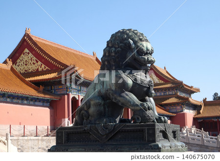 Lion Statue, Forbidden city in Beijing, China Lion Statue, Forbidden city in Beijing, China 140675070