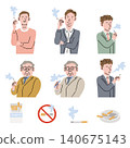 A man smoking a cigarette and a cigarette 140675143