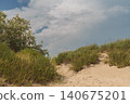vacation on secluded beaches among sand dunes and sea buckthorn thickets, copy space for a text about the summer vacation season 140675201